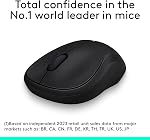 Souris sans fil Logitech M185, 2.4GHz avec récepteur mini USB, autonomie de batterie de 12 mois, suivi optique 1000 DPI, ambidextre, compatible avec PC, Mac, ordinateur portable - Noir