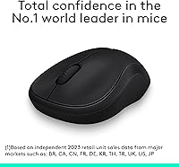 Vista 2 de Logitech Ratón inalámbrico M185, 2.4 GHz con mini receptor USB, duración de la batería de 12 meses, seguimiento óptico de 1000 DPI, ambidiestro