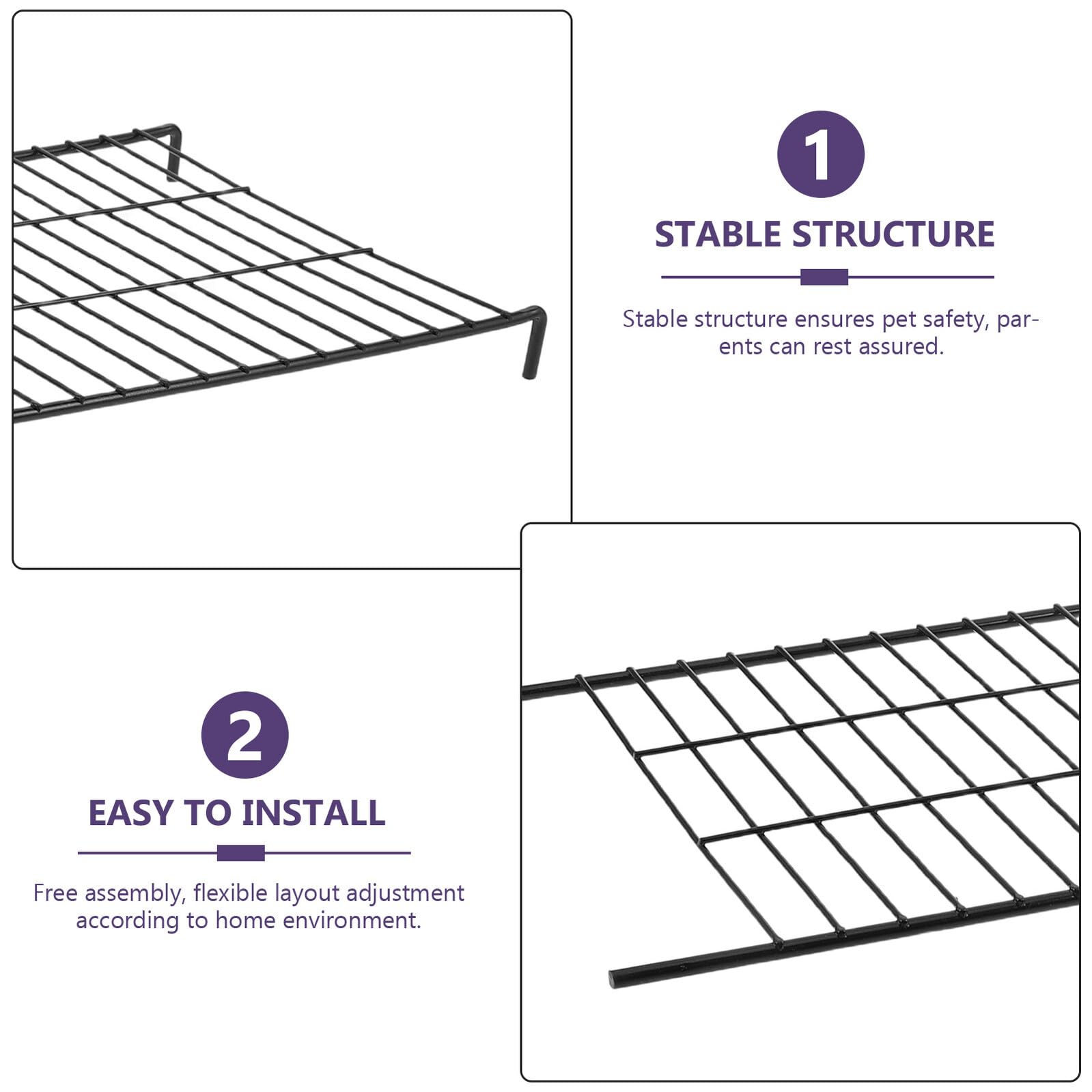Escalera de Hierro Negra para Jaula de Gatos 2 Piezas, Accesorio Multifuncional para Corral de Gatitos y Diseño Flexible para Uso en Jaula de Interior