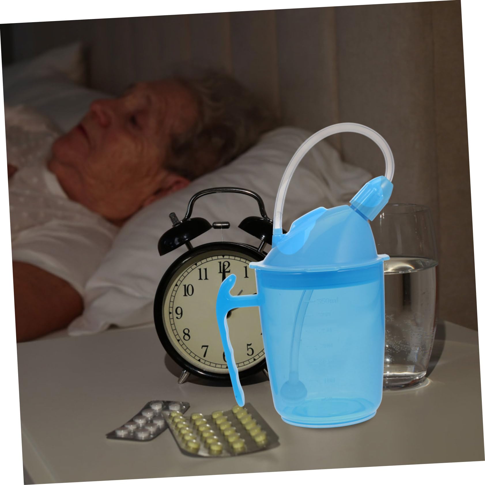 FOMIYES 2 Piezas copa de lactancia líquido Bebiendo taza plastico vasitos plastico taza para sorber con pajita de agua para paciente discapacitado para ancianos el