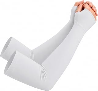 netdraw Unisex Bamboo Viscose Arm Sleeves with Thumb Hole | Ultra Soft, UPF 50+ UV Sun Protection, Cooling Sleeves for Outdoors & Gardening