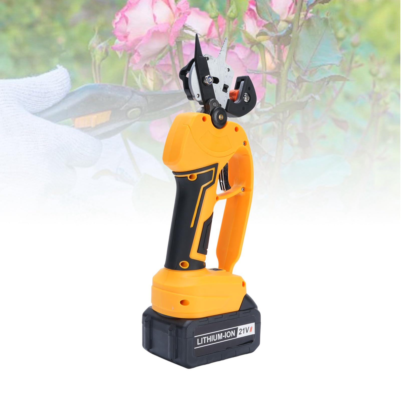 Cesoia Elettrica da Potatura Lama in Acciaio Inossidabile Potatore Elettrico 60W con Batteria da 1500mAh Maniglia Ergonomica Blocco di Sicurezza per Giardinaggio Frutteto Ramo di Albero