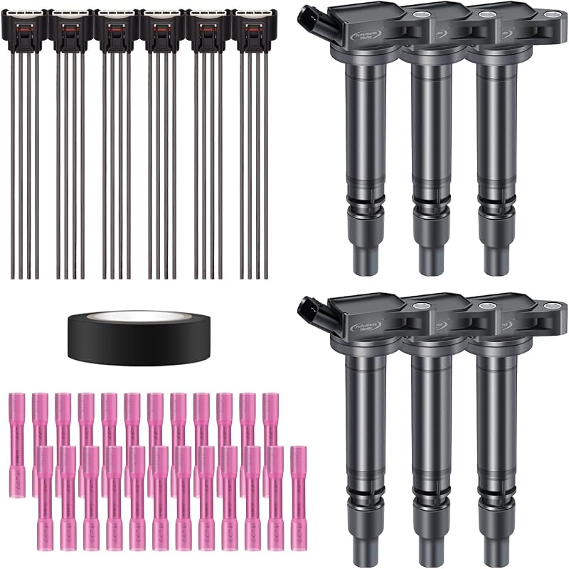 Kit com 6 bobinas de ignição Performance Master UF507 com chicotes e conectores para Lexus, Toyota e Scion – 6 unidades