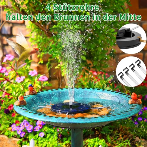 AISITIN Solarbrunnen für Draussen, Upgrade Springbrunnen für Außen, Solar Teichpumpe mit 6 Effekte Solar Wasserpumpe Solar schwimmender Fontäne Pumpe für Gartenteich, Wasserspiele,VogelBad und Teiche
