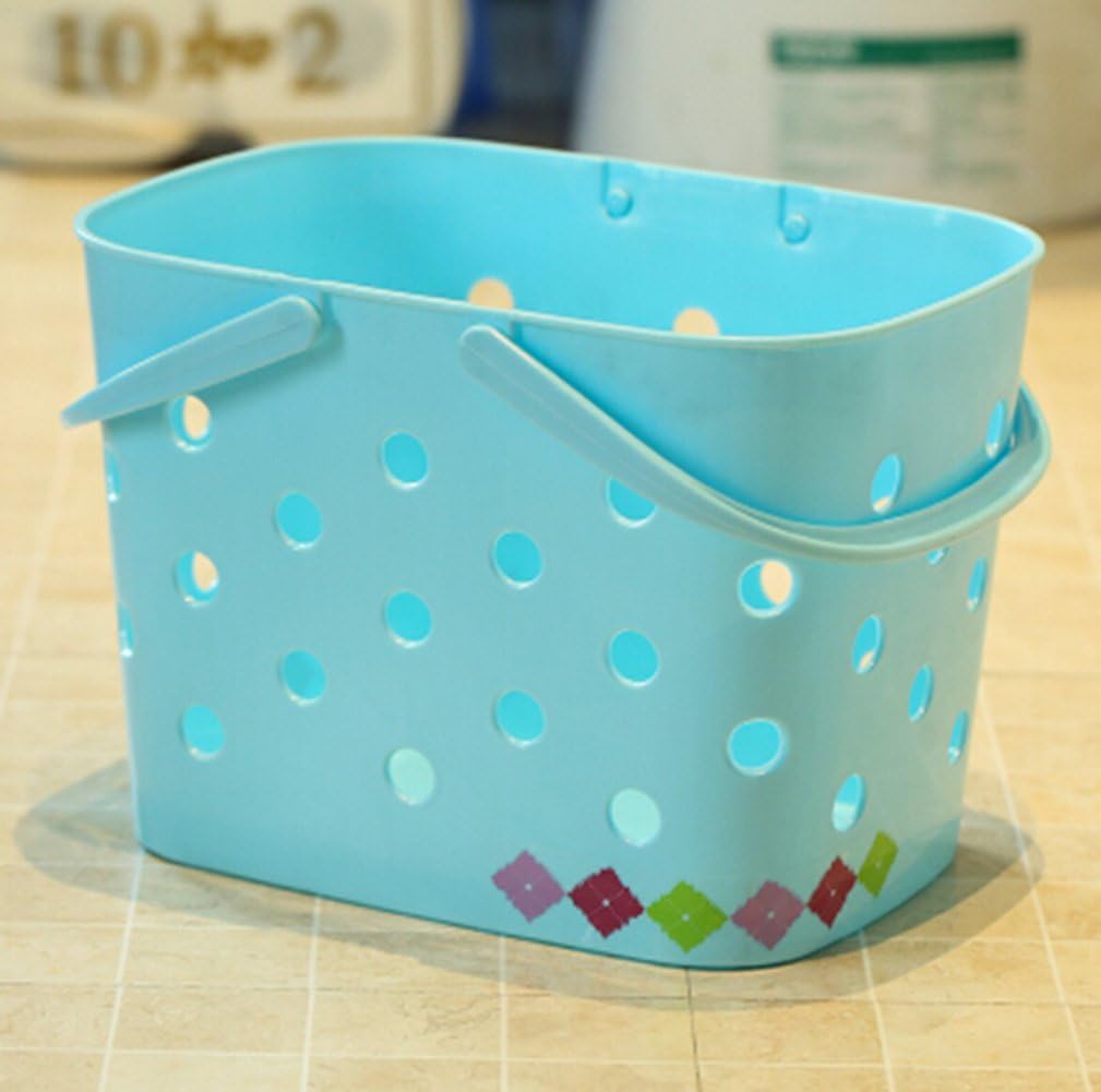 Portable Hollow Bath Basket Household Storage Basket (blue) Home & Kitchen