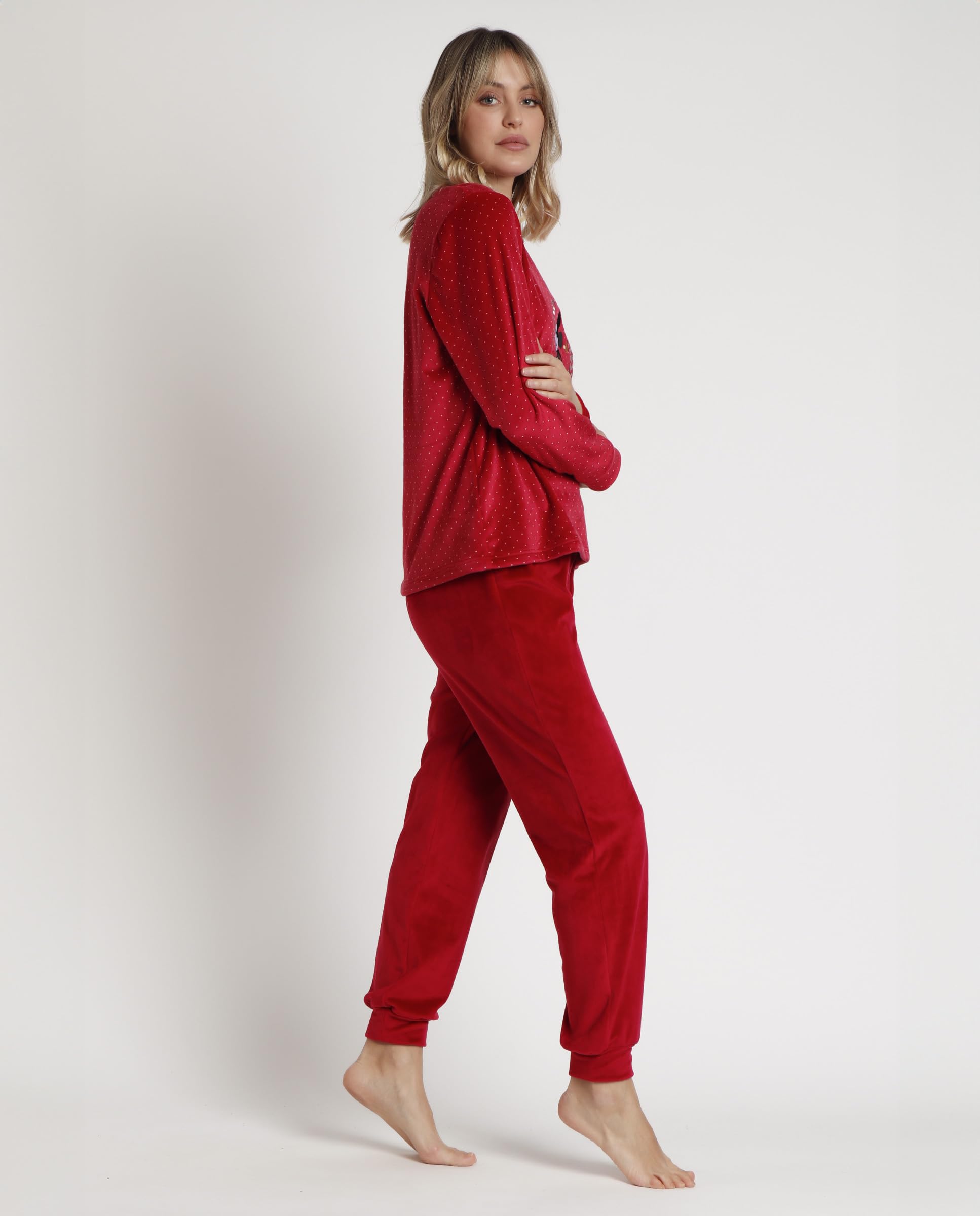 Disney Pijama Manga Larga Velvet King Mickey para Mujer