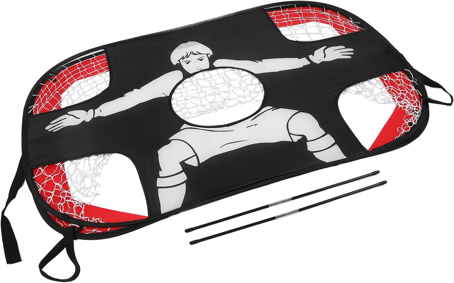 Foldable Soccer Goal Net for Flat Wire Mesh Grid and Engaging Target Characters Portable Football Practice Tool for Outdoor Training and Backyard Play