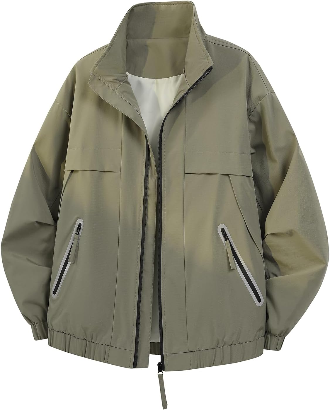 Men'S Outdoor Windproof Jacket 0.3 Oxford Waterproof Fabric With 3d Tailoring & Reflective Pockets