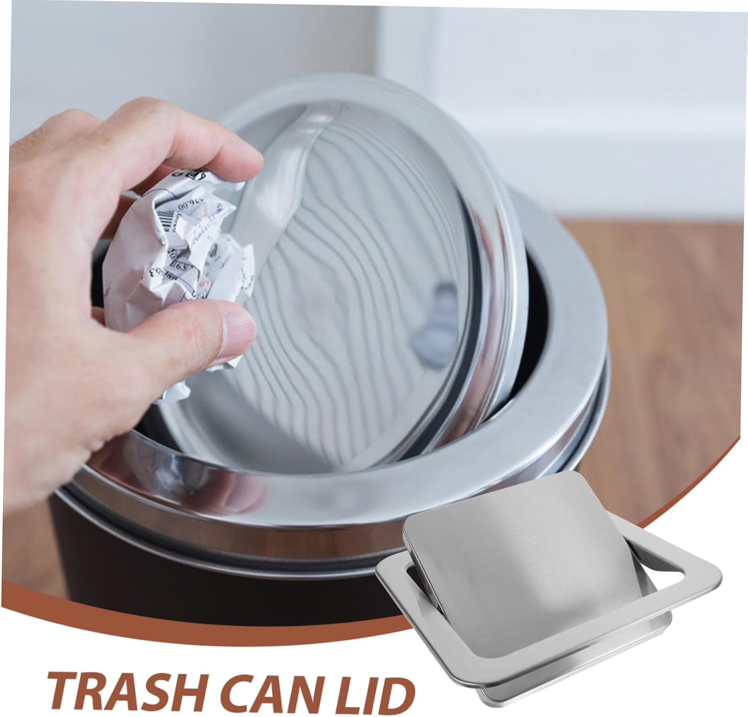 ABOOFAN Built Flap Trash Can Cover for Kitchen Recessed Counter Top Lid Easy Clean Surface Suitable for Restaurant Home Office
