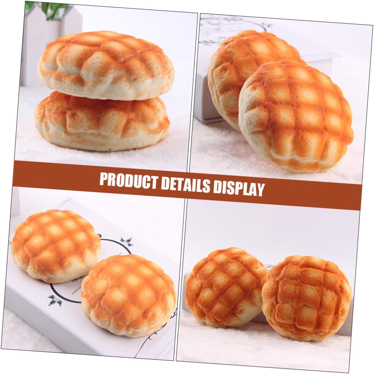 BESPORTBLE 10pcs Artificial Bread Model Fake Bread for Decor Simulation Food Model Prop Pu Material Kitchen Shop Ornament