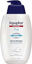 Aquaphor Baby Wash and Shampoo, Unscented Baby Shampoo and Wash, 25.4 Fl Oz Pump Bottle