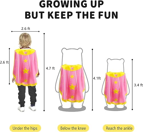 Miniatura 8 de iROLEWIN Capas y máscaras de superhéroes para niños, pulseras y disfraces de superhéroes para niñas, regalos de juguetes de fiesta