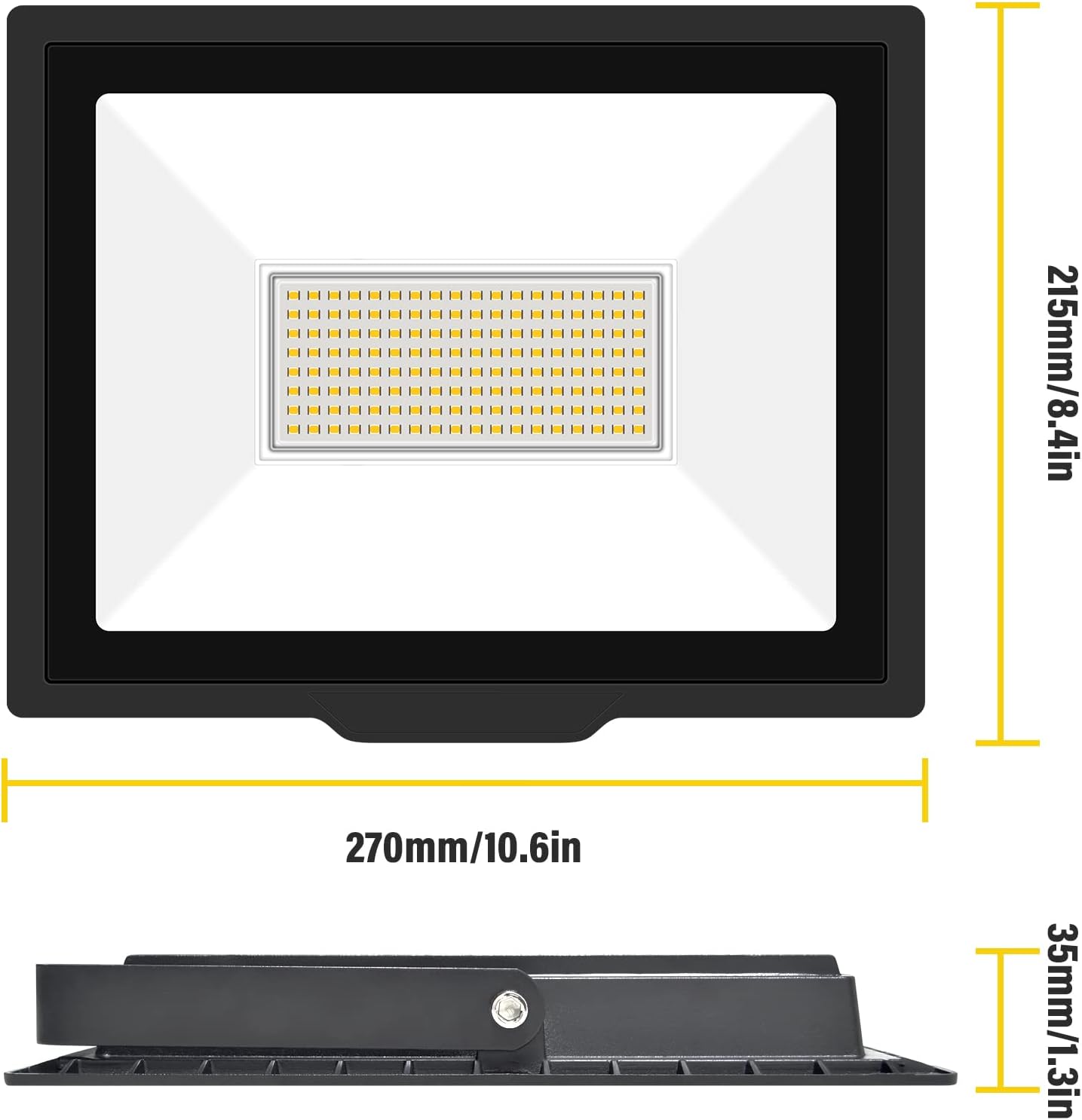 SKYWORLD 100W LED Flood Light 10000LM Outdoor Work Light Daylight Warm White Security Lights 6000K Floodlights IP66 Waterproof LED Lamp for Garden Yard Lawn Playground Stadium 2 Pack