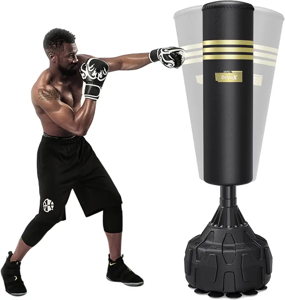 BURN BXNG aus Frankfurt eine Revolution in Fitnessboxen 7 Dripex 165cm Freistehender Boxsack Standboxsäcke, MMA Boxpartner Boxing Trainer Heavy Duty Punchingsäcke Boxsack mit Saugnäpfen