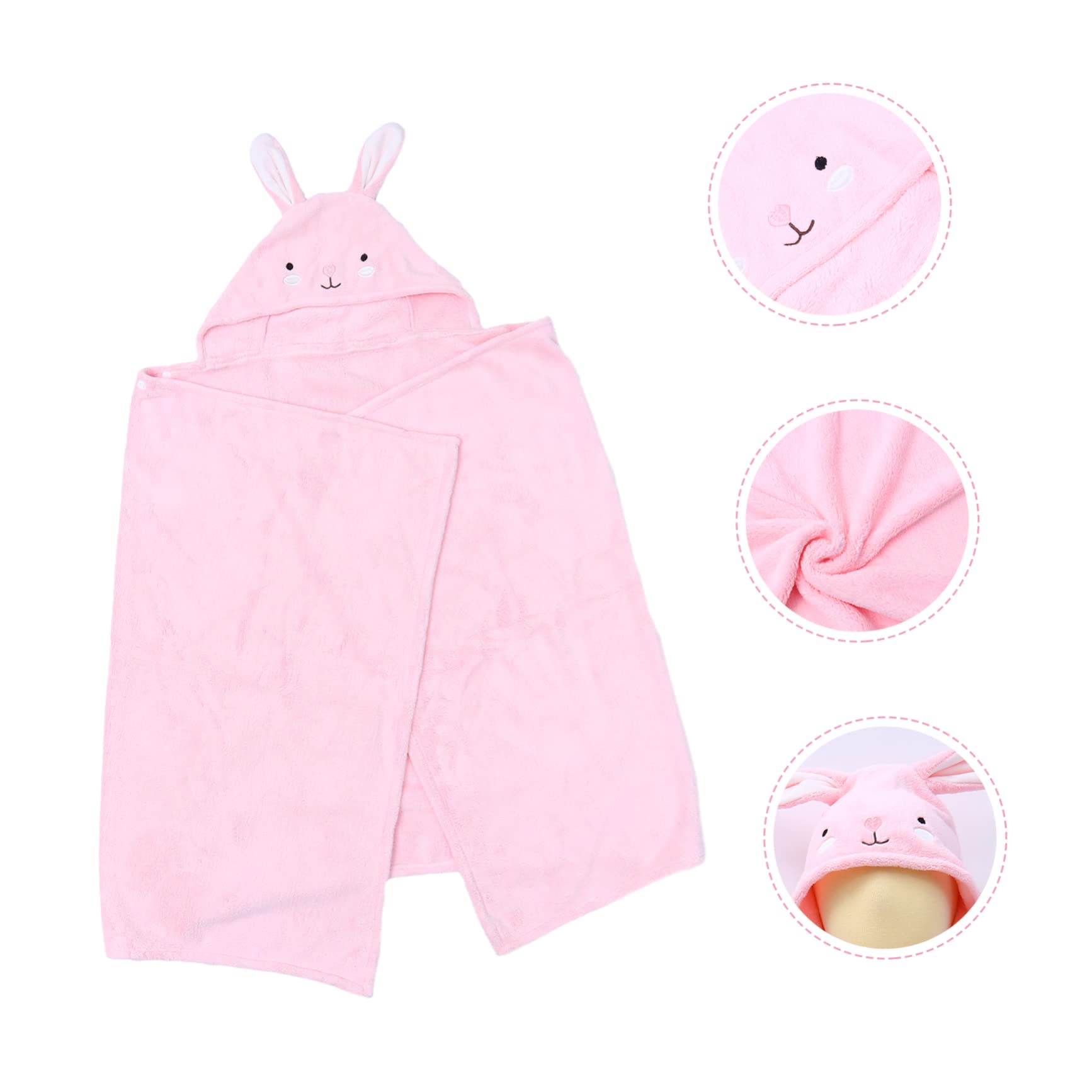 Serviette de Bain Rose Dessin Animé à Capuche 70x140 Garçon et Filles