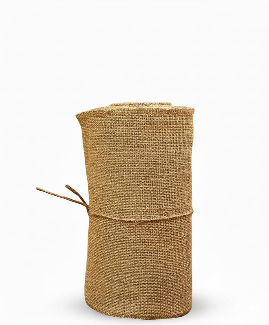 Premium Jute Fabric Roll 10 Inch x 108 Inch (2.75 Mtrs) | 15x14 Weave, 50 Yarn/10cm | Natural Burlap Kapda for Diwali Craft, Home Décor, Wedding Decoration, Gift Wrapping & DIY-image-24