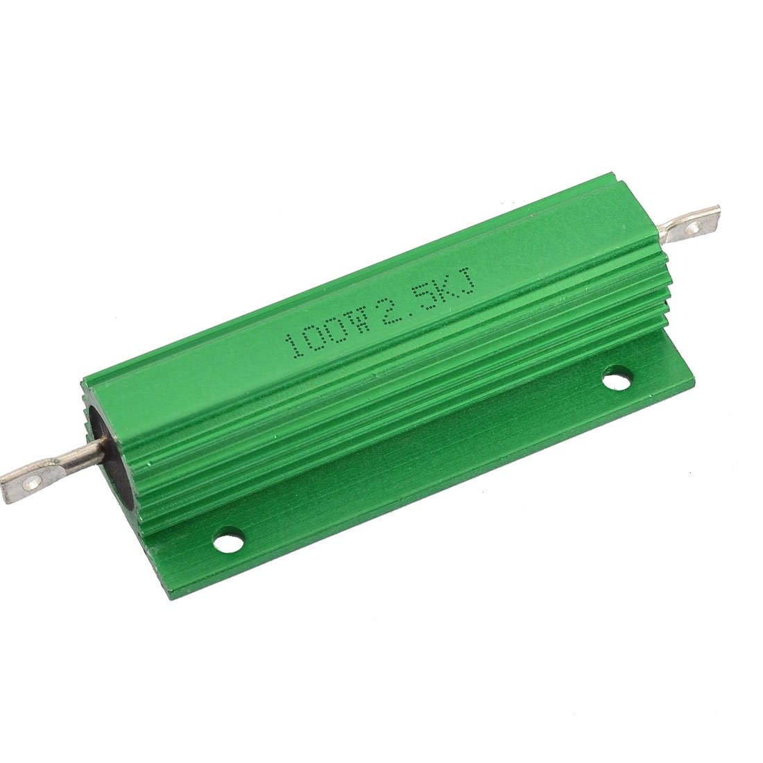 sourcing map Aluminum Shell Chassis Mounted 100W Watt 2.5K Ohm Wirewound Resistor