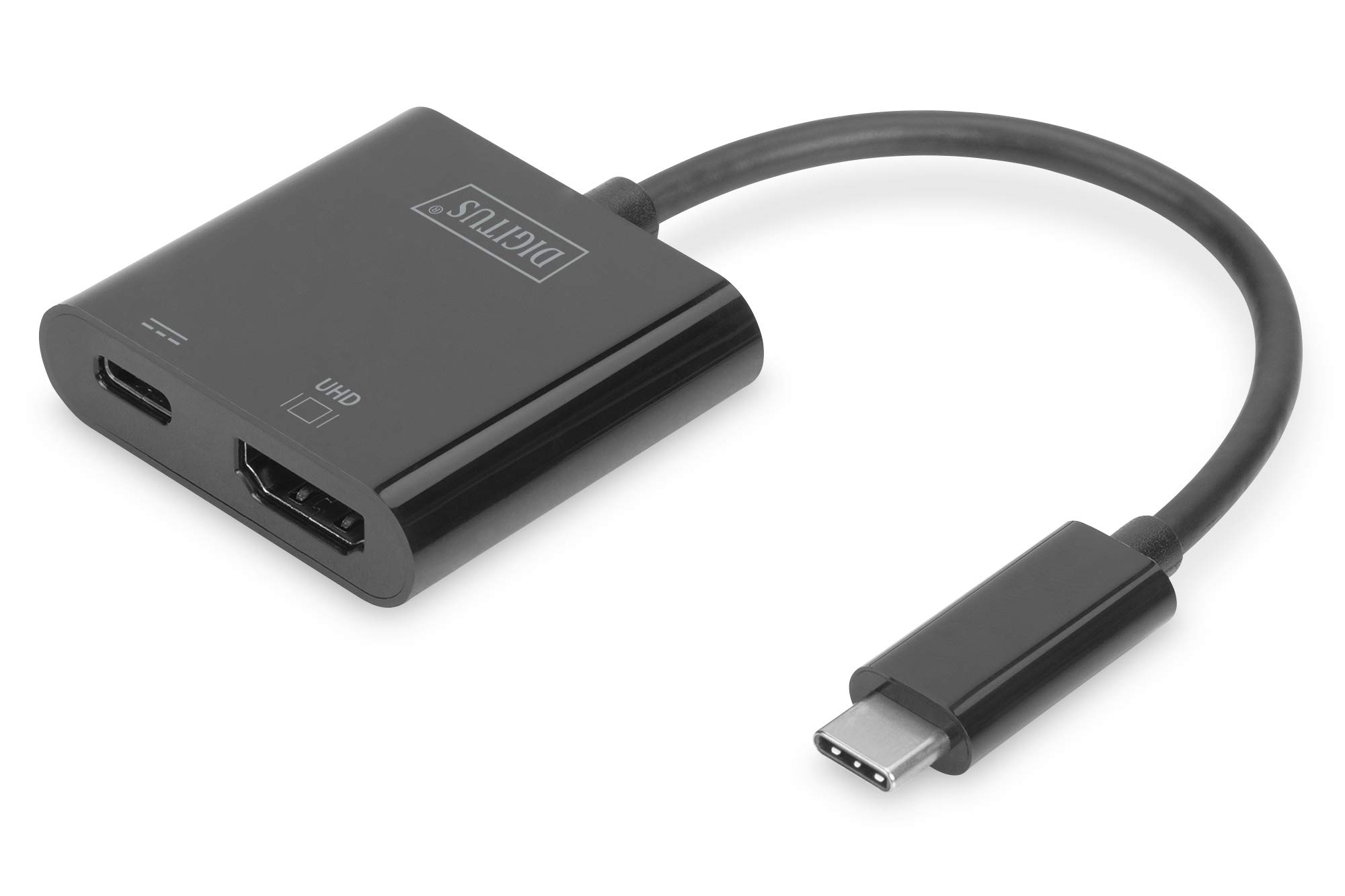 Adaptador USB tipo C a HDMI DIGITUS convertidor gráfico multipuerto con carga USB C 4K 7