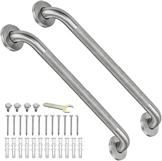 24'' Grab Bars for Bathtub and Shower 2 Pack, 1 1/4'' Diameter Shower Grab Bar for Elderly with Anti-Slip Textured Grip Stainless Steel Bath Handrails