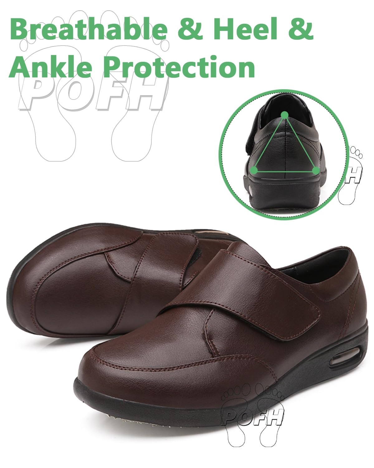Zapatos ortopédicos Deportivos para Caminar para Mujer Cuero PU Zapato Sport para Hombre Piel Sintética Transpirable y Antiarrugas Zapatos para diabéticos