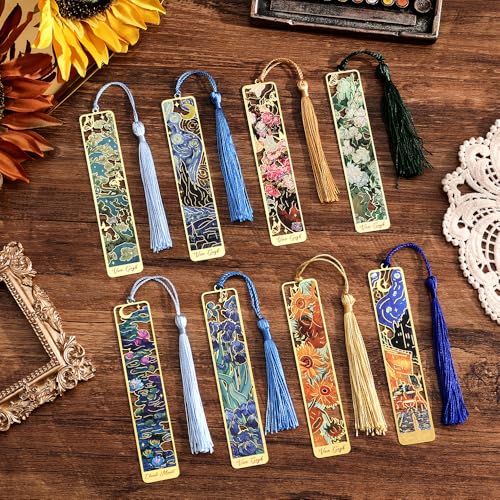 Gold Hollow Bookmarks with Van Gogh & Monet Themes