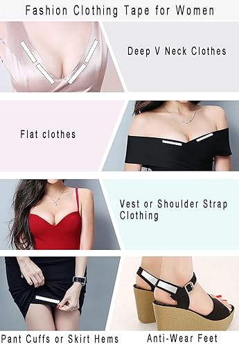 Miniatura 5 de Ecourban Cinta adhesiva de doble cara para ropa y cuerpo paquete de 100 tiras para moda todo el día para mujeres y hombres