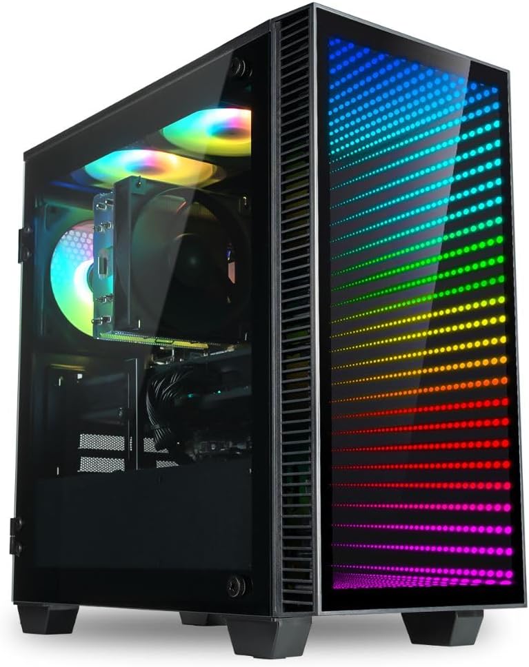 Empowered PC Continuum Micro Gaming Desktop - Intel Arc A380 6GB, AMD Quad Core Ryzen 3 5300G Processor, 16GB RAM, 512GB NVMe SSD, WiFi, Windows 11 Home - RGB Gamer Computer