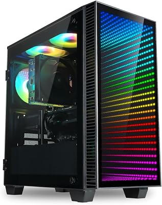 Continuum Micro Gaming PC RTX 5060 Ti 8GB, AMD 8-Core Ryzen 7 5700X CPU, 32GB RAM, 1TB Gen4 NVMe SSD, Gamer Desktop w/Windows 11 Pro, 3-Year Warranty, RGB Keyboard+Mouse, Internal Wi-Fi