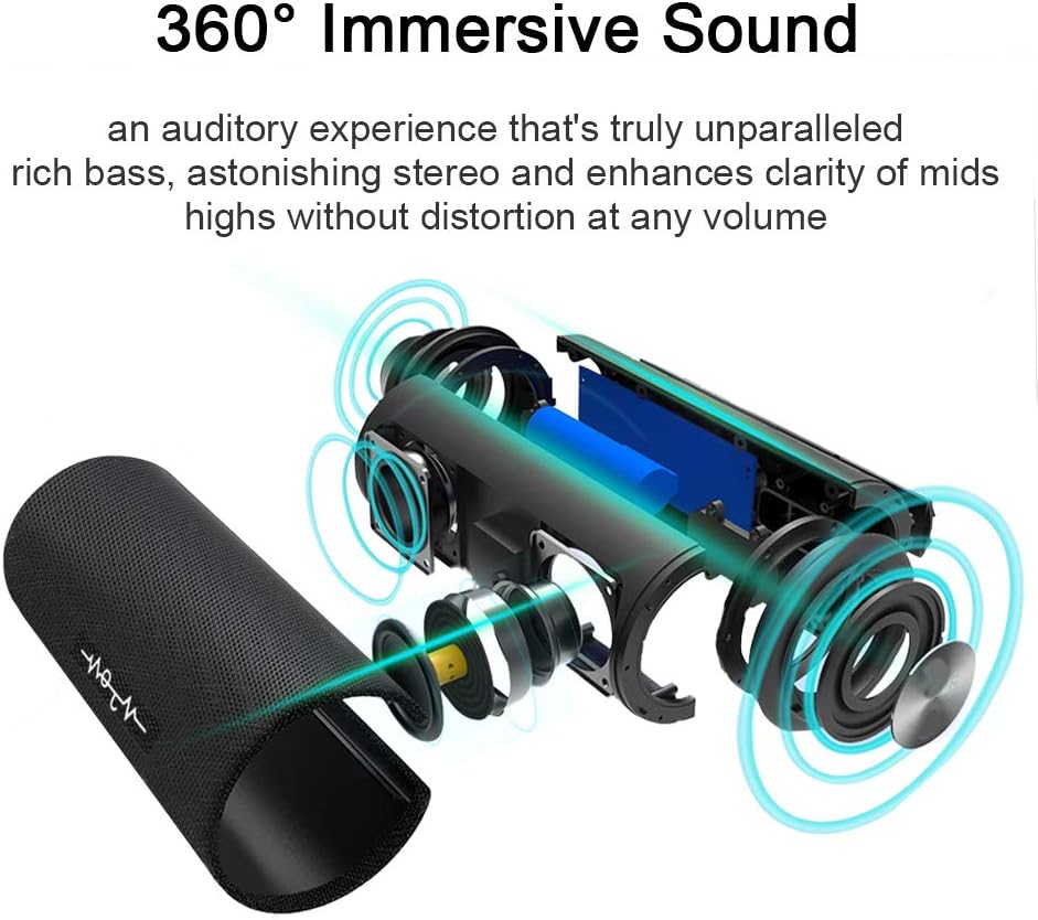 Rеvіеw Prоduсt Portable Outdoor Wireless Bluetooth 4.2 Speaker Rechargable 2200mAh Waterproof Dustproof Shockproof 10W Enhanced Bass with TWS Pairing Function for Beach, Shower & Home Blасk Frіdау - 60% оƒƒ Portable Outdoor Wireless Bluetooth 4.2 Speaker Rechargable 2200mAh Waterproof Dustproof Shockproof 10W Enhanced Bass with TWS Pairing Function for Beach, Shower & Home