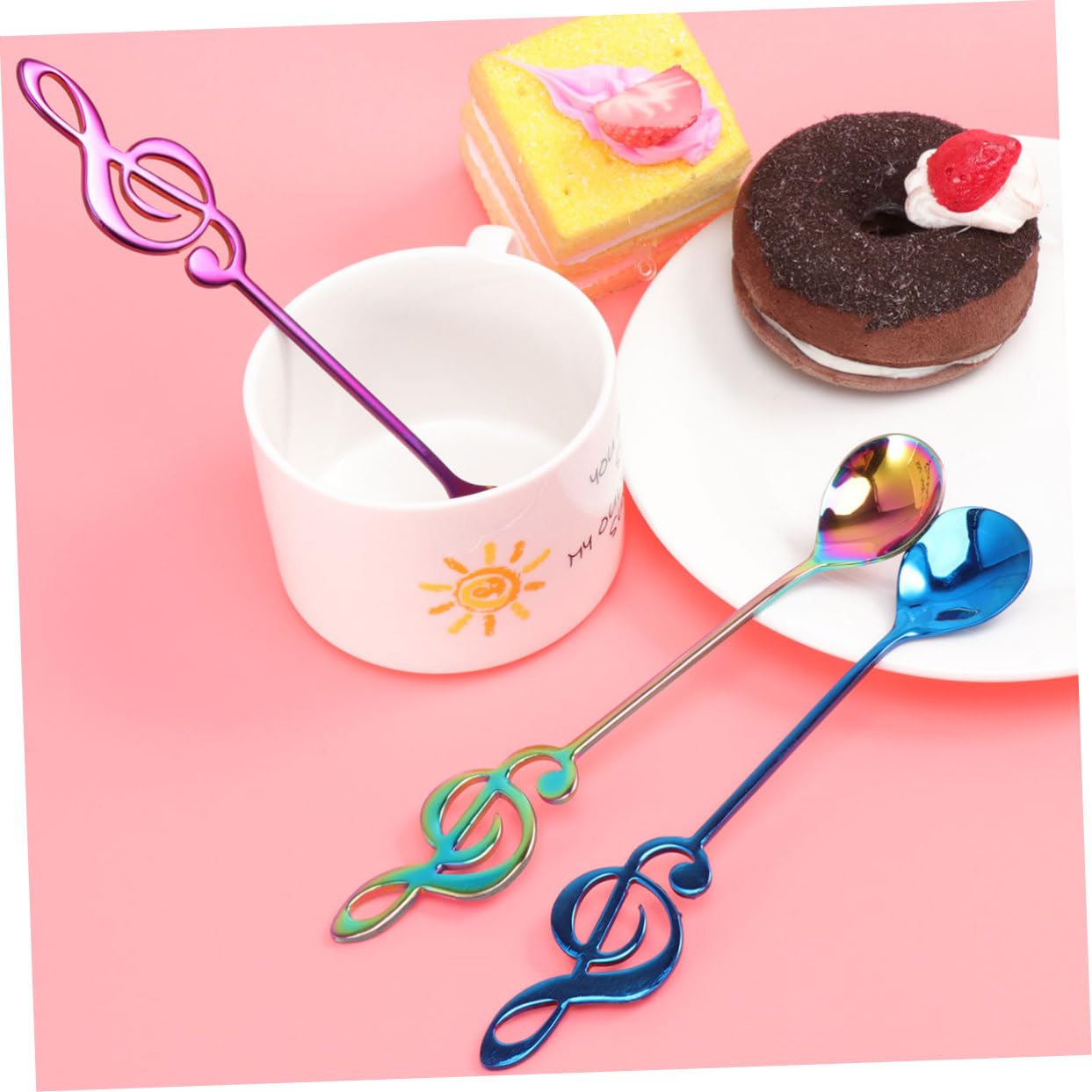DECHOUS 9pezzi Cucchiai Inossidabile Design Per Dessert e Tè Utensili Creativi Per e Bar