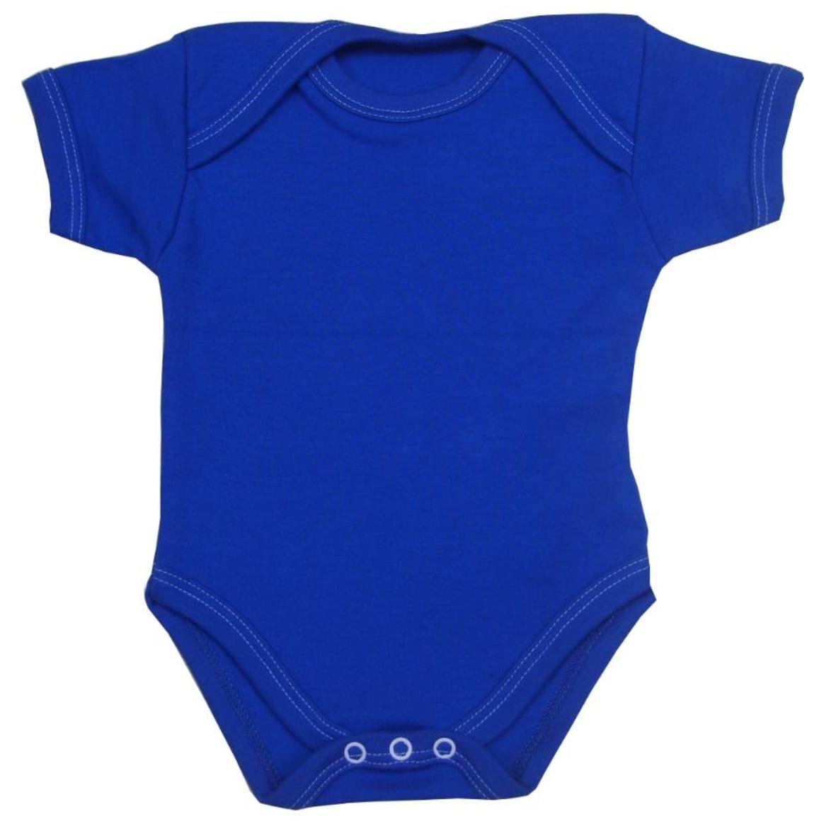 BabyPrem 1 'One' Plain Coloured Baby Bodysuit/Vest Newborn -12 months ROYAL BLUE NB