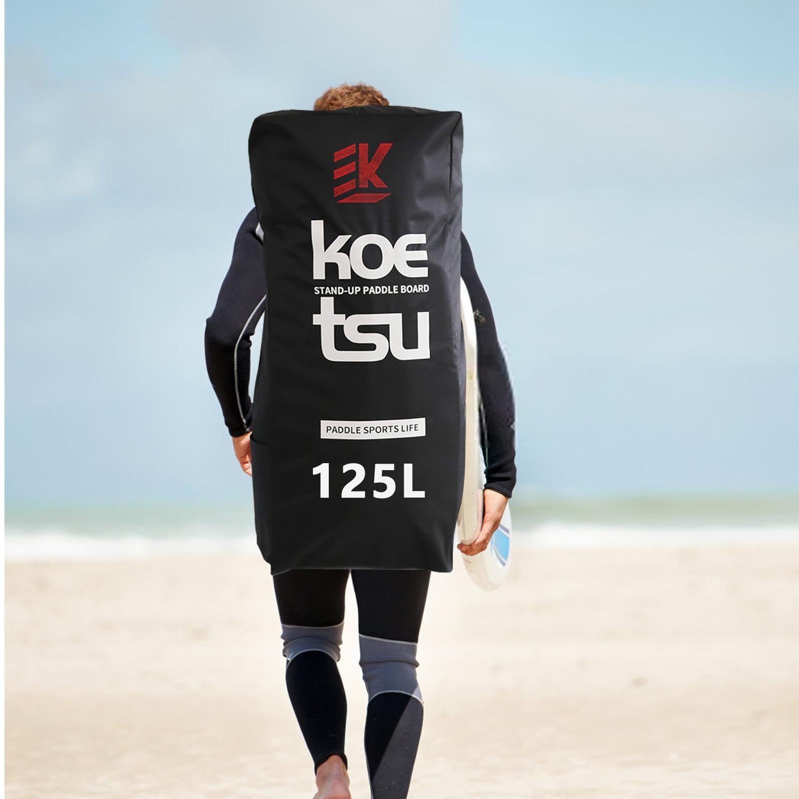 Zaino per tavola da paddle, zaino per kayak da 125 l, zaino per tavola da surf, zaino per tavola da surf, zaino a spalla per stand up board, zaino impermeabile per stand up paddle gonfiabile