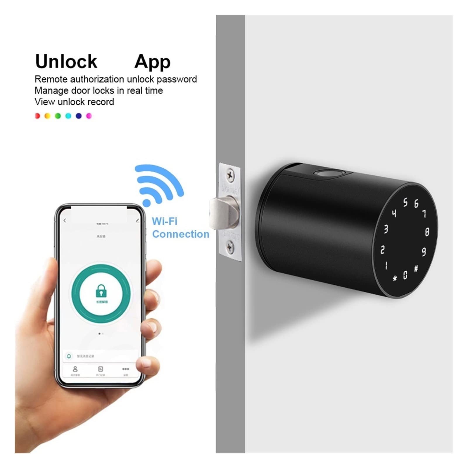 Inteligentny zamek do drzwi, Inteligentny zamek drzwi dla Tuya Smart Home Blokada eletronic z odciskiem palca/hasłem/Bluetooth/Key/Tuya Odblokowanie