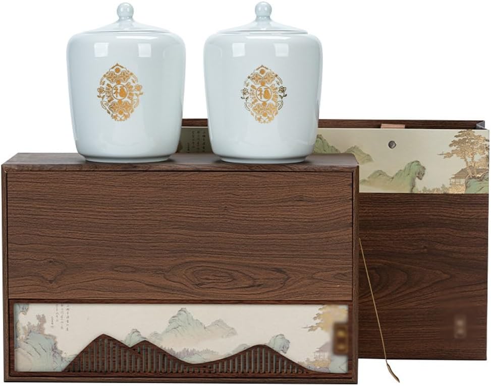 SONGCHAO Sugar Jar Vintage Tea jar, Ceramic Storage, Longjing Green Black Universal Tea Canister