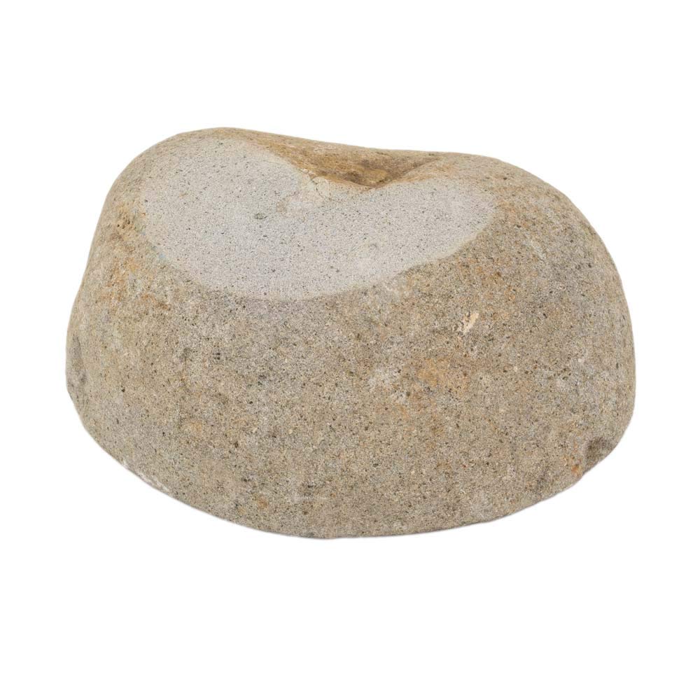 Naturstein Schale grau rund 30 cm - Steinobstschale poliert Dekoration Aufbewahrung Natur