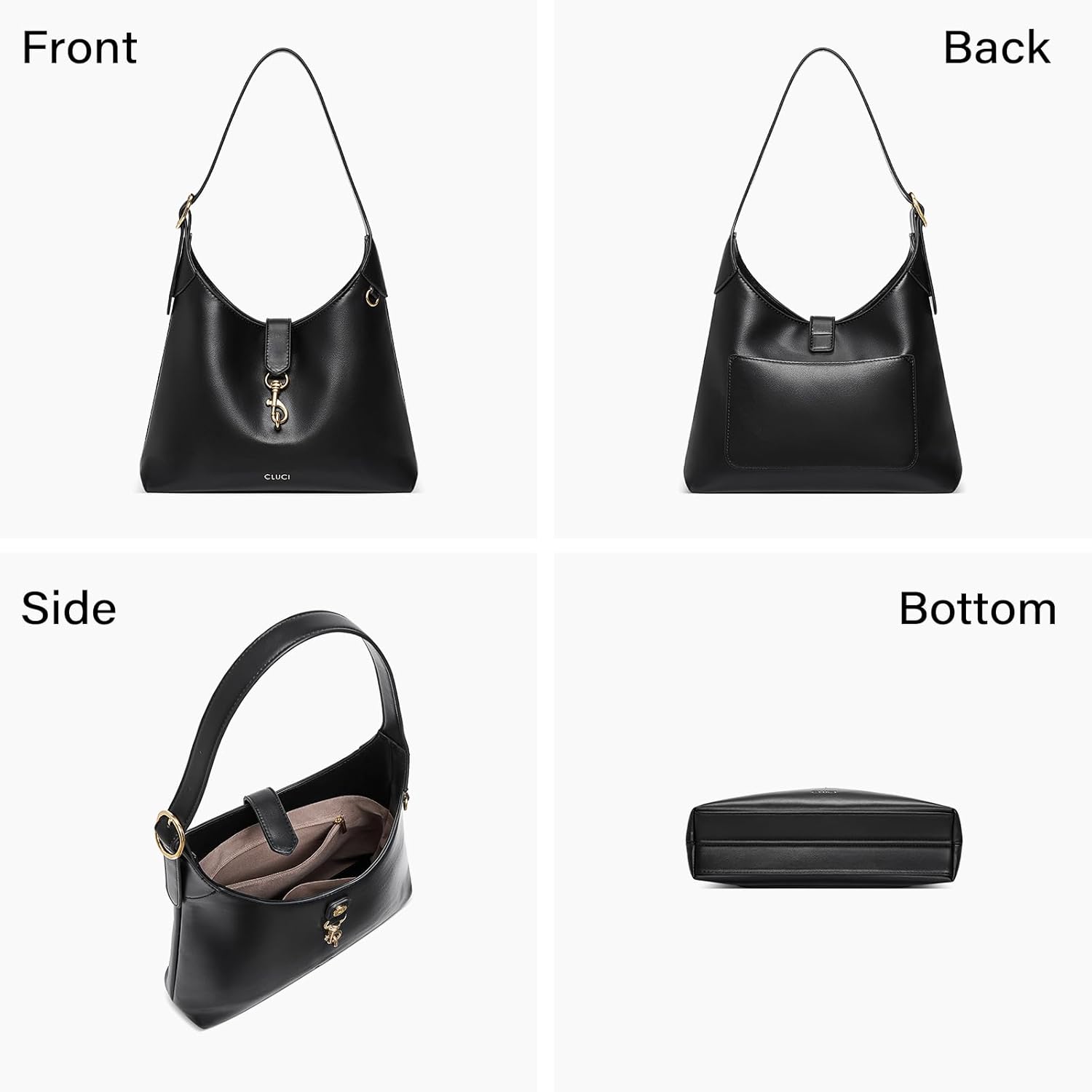 CLUCI Womens Purses and Handbags, Soft Vegan Leather Hobo Bags with Adjustable Strap, Lightweight Slouchy Shoulder Bag - Image 6