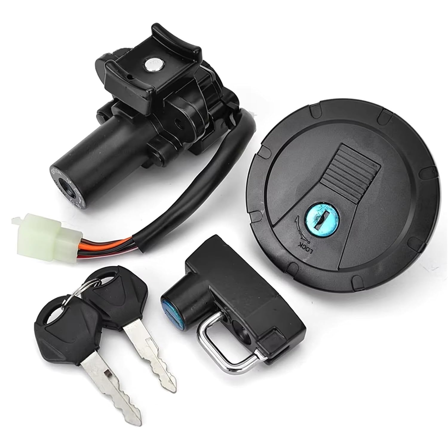 Motorcycle Ignition Key Compatible with for KL250 for Super for Sherpa 1997 1998 1999 2000 2001 2002 2003 2004 2005-2011 Ignition Switch Lock Kit 51049-0047