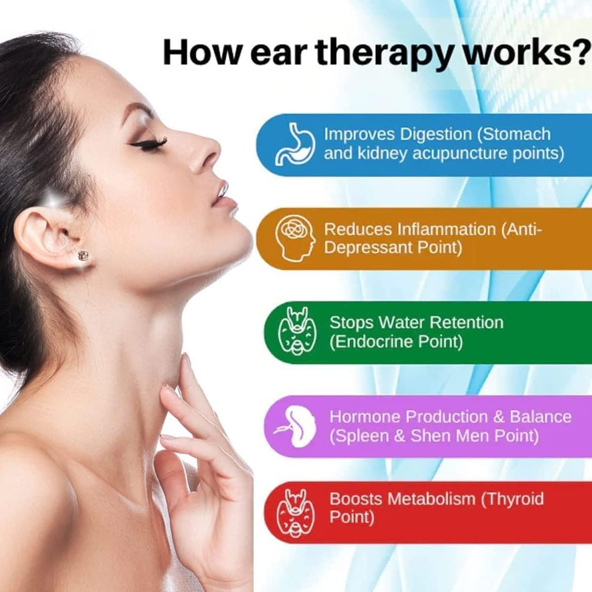 Miniatura 4 de Adorno magnético para orejas Lympha-cirriz, aretes magnéticos de magneterapia de linfvidad Metiz, aretes magnéticos de acupresión sin perforación,