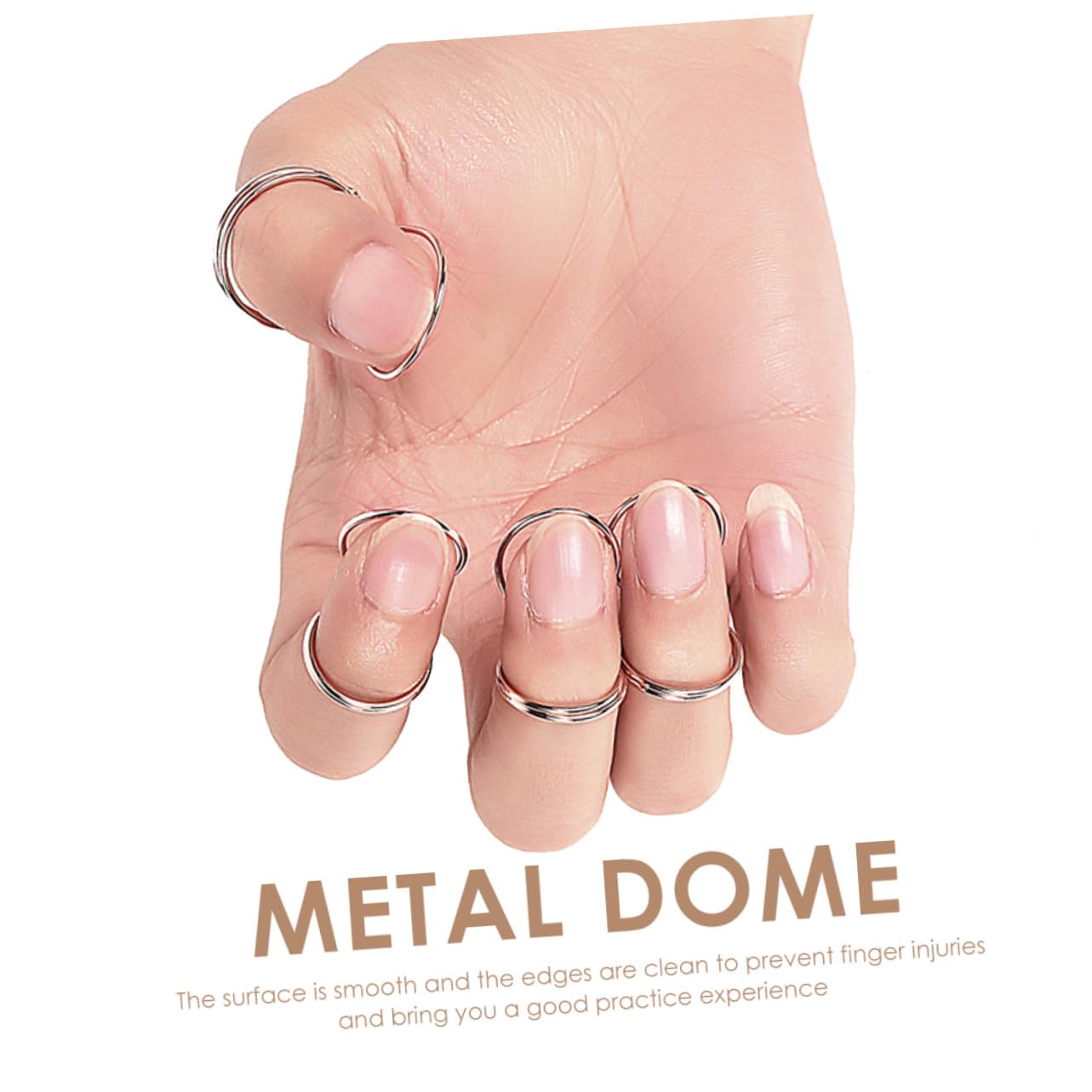 SUPVOX Lot De 8 Médiators En Métal Pour Guitare Basse Et Banjo, Médiator Pouce Et Index, Couleurs Doré Et Argenté, Fins Et Légers, Accessoires Pour Musiciens Et Instruments à Cordes