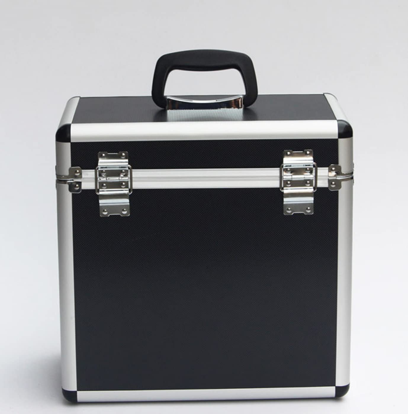 Mallette de DJ en vinyle verrouillable pour 50 disques vinyles - 34 x 21 x 34 cm - Noir