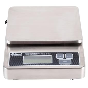 Edlund RGS-600 Resolution Scale with Dual Housing Technology | Precision Gram Weighing Plate for Kitchen Supermarket | (4) Display Options, Dual Voltage, 6.88W x 8.88L x 2.13H, Stainless Steel, NSF