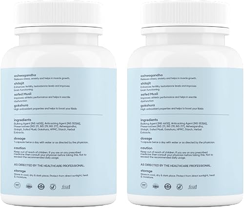 Miniatura 9 de mars by GHC Natural Surge Max Caps  Alimentado con Shilajit, Safed Musli y Gokshura  60 cápsulas (paquete de 2)