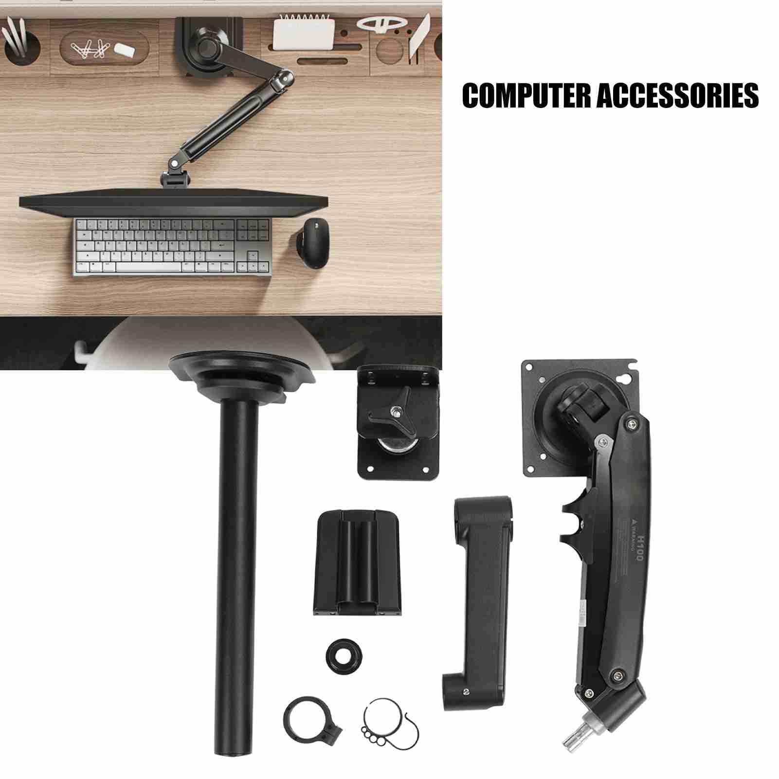 SIXRUN Supporto Monitor Singolo per Uso Intenso, Carico da 2 a 12 Kg