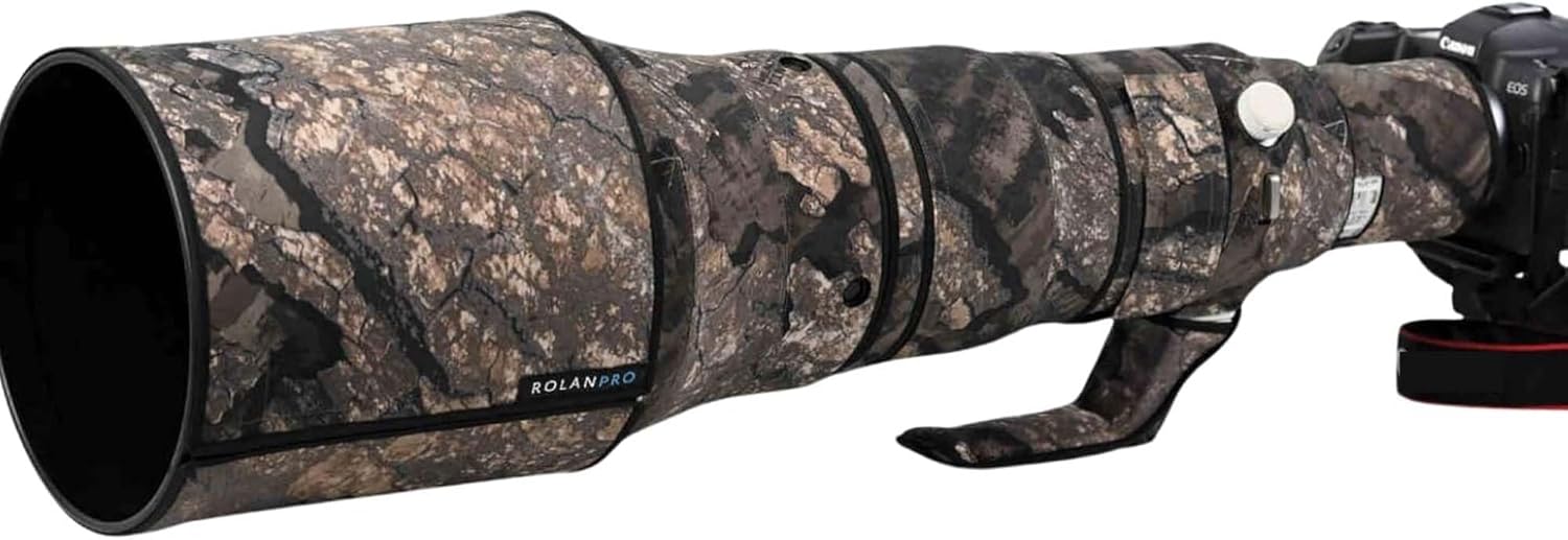 Rolanpro Waterproof Lens Cover for Canon RF 600mm F4 L is USM Camouflage Rain Cover Lens Protective Sleeve Case-#11 Wilderness camo Waterproof