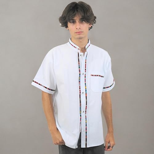 Vista 8 de Camisa tradicional mexicana Toluca para hombre, estilo guayabera, camisas para hombre, para verano, casual, cultural y boda
