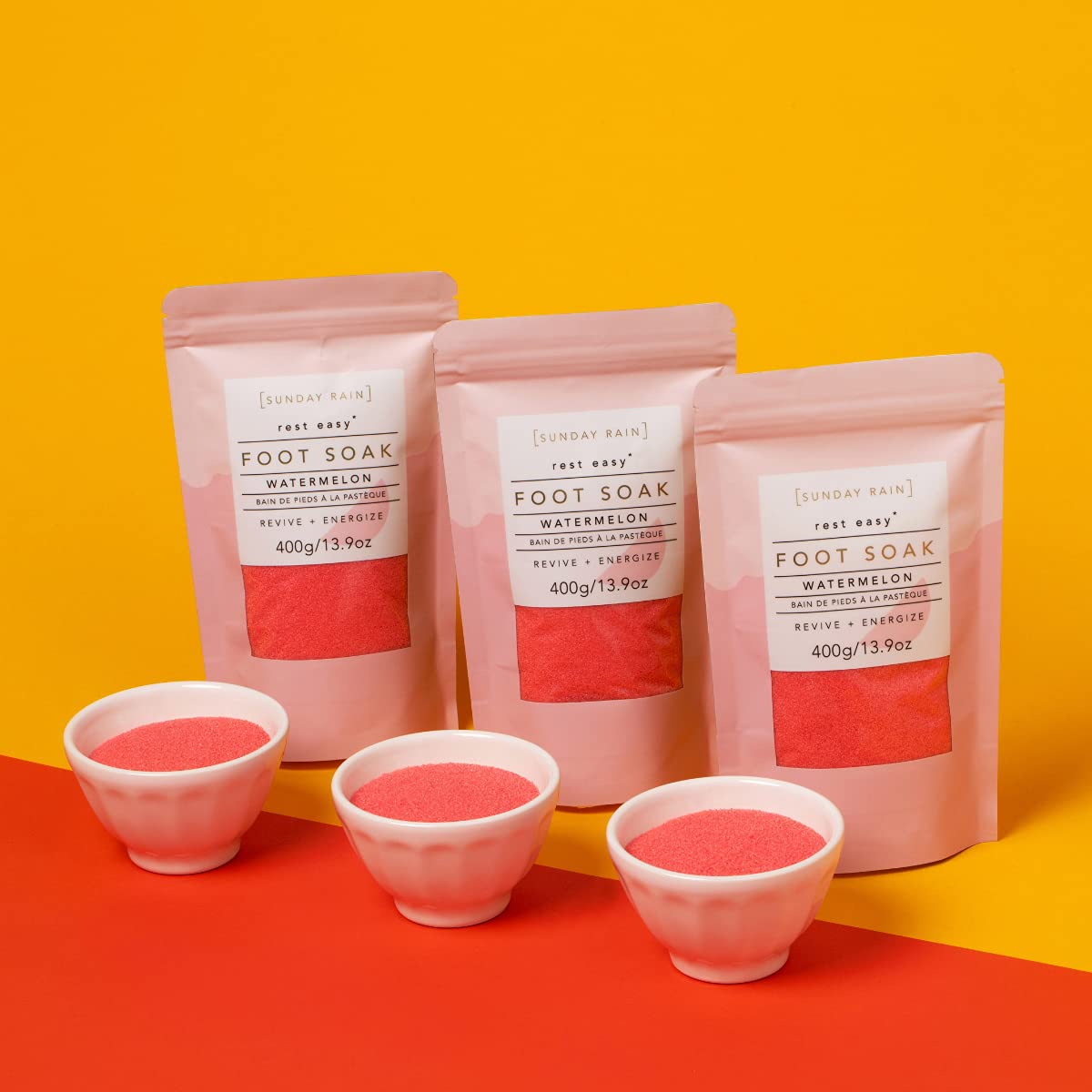 Sunday Rain Watermelon Pink 13.9 oz Luxurious Foot Salt Soak