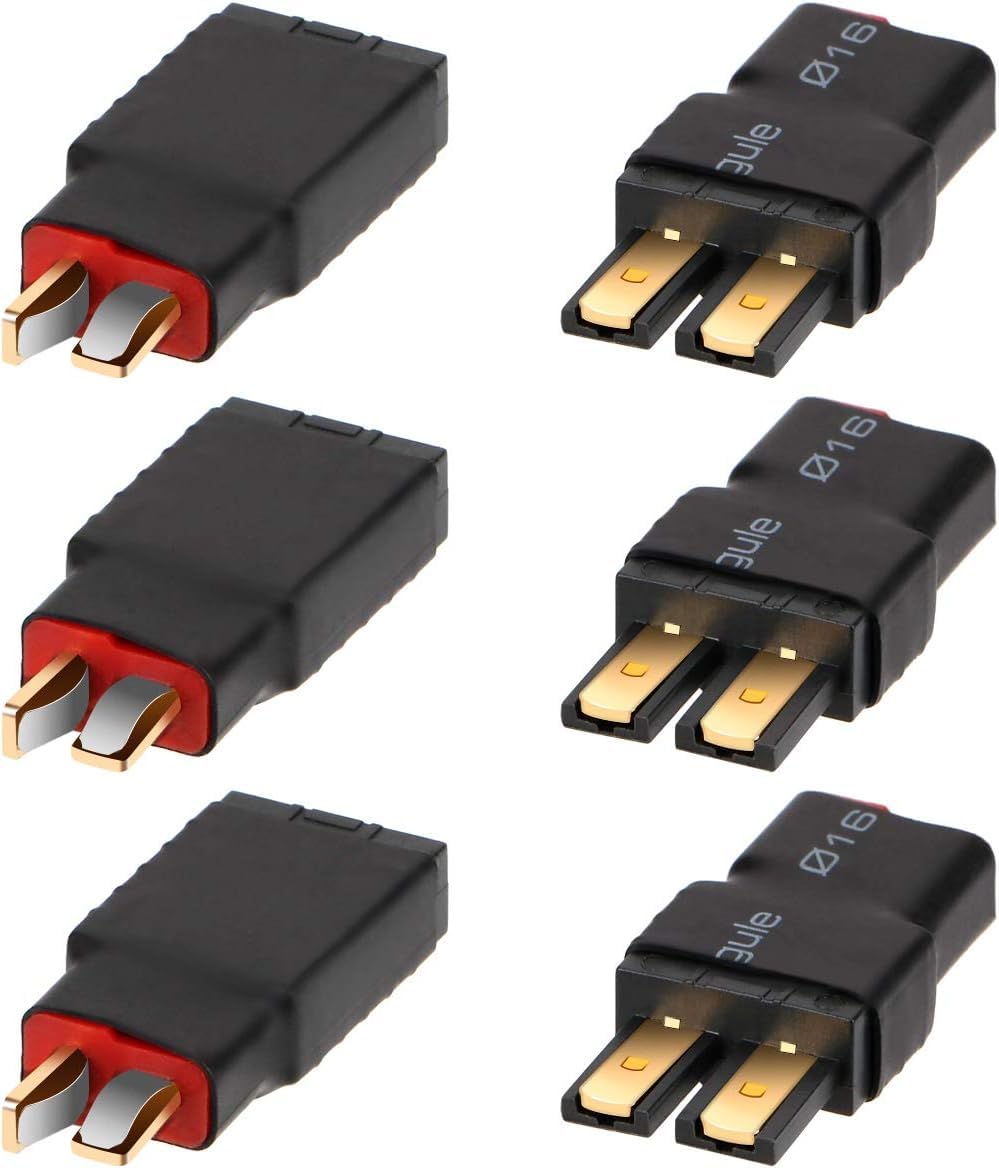 Hootracker 6PCS Deans T Plug to TRX Connector Adapter Male and Female for RC Battery Connectors