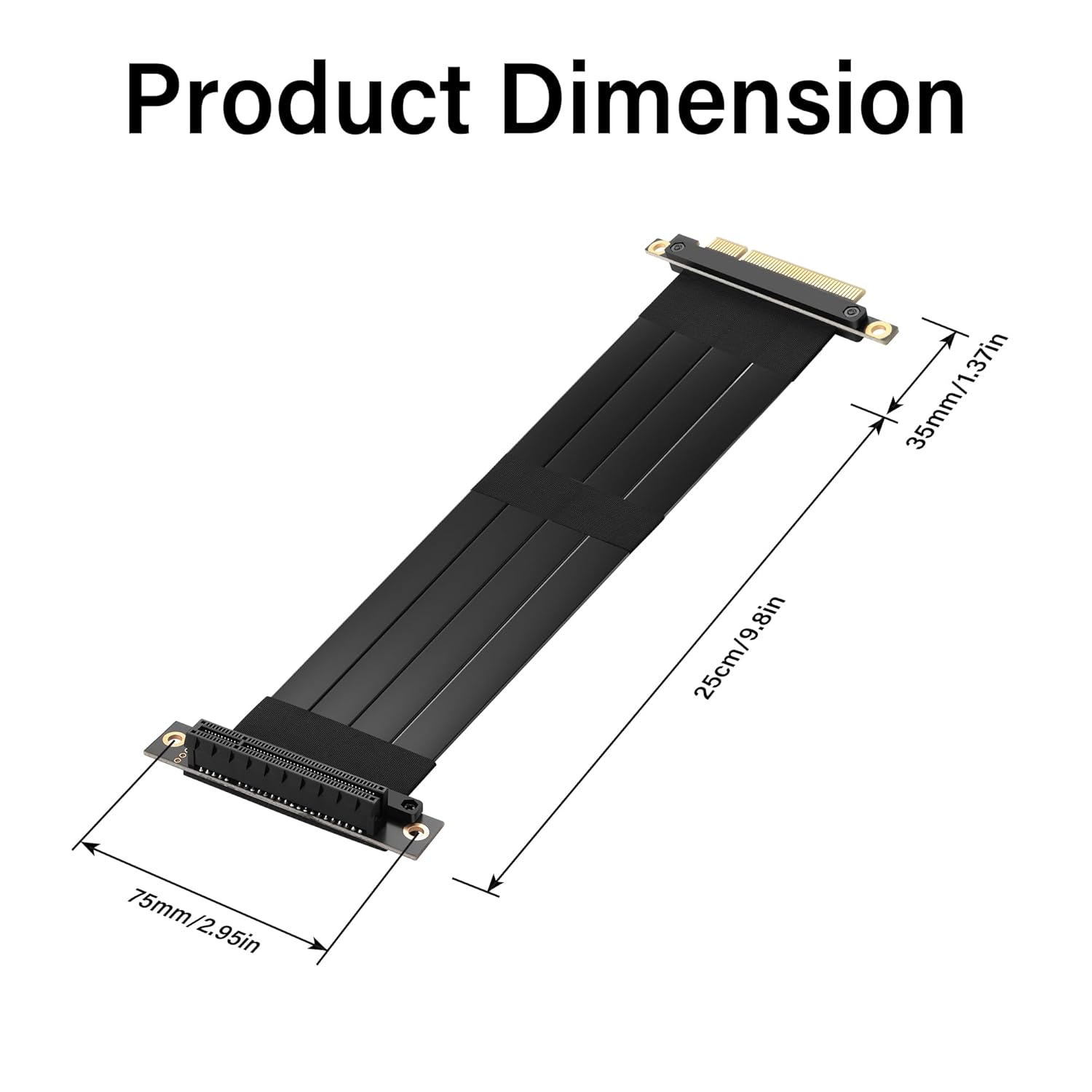 SinLoon PCIe 3.0 X8 Extension Cable PCI-E 8X Male to Female Riser Cable 25CM (90 Degree Female)