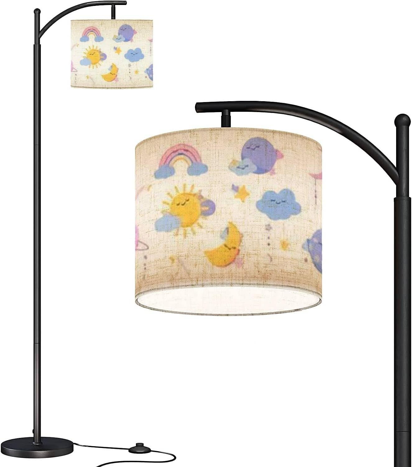 Amazon.com: Modern Arc Floor Lamp with Dimmer Mid Century Boho nursery ...
