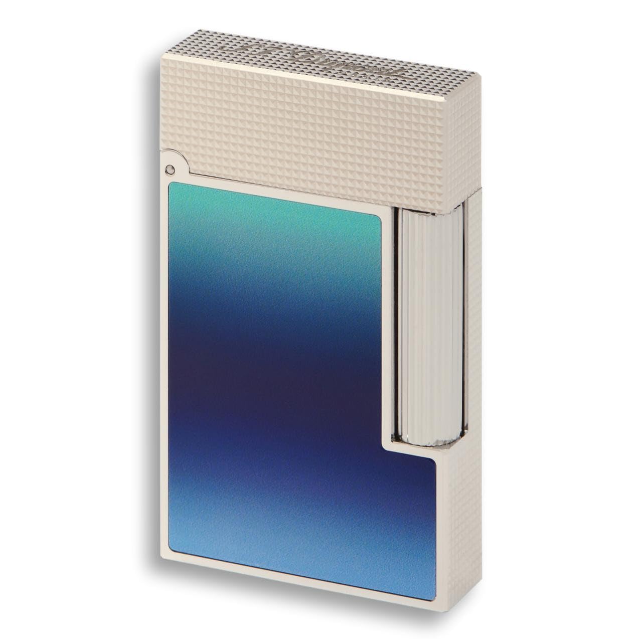 S T Dupont Gradient Line 2 Perfect Ping Double Soft Flame Cigar Lighter - Blue Lacquer with Palladium